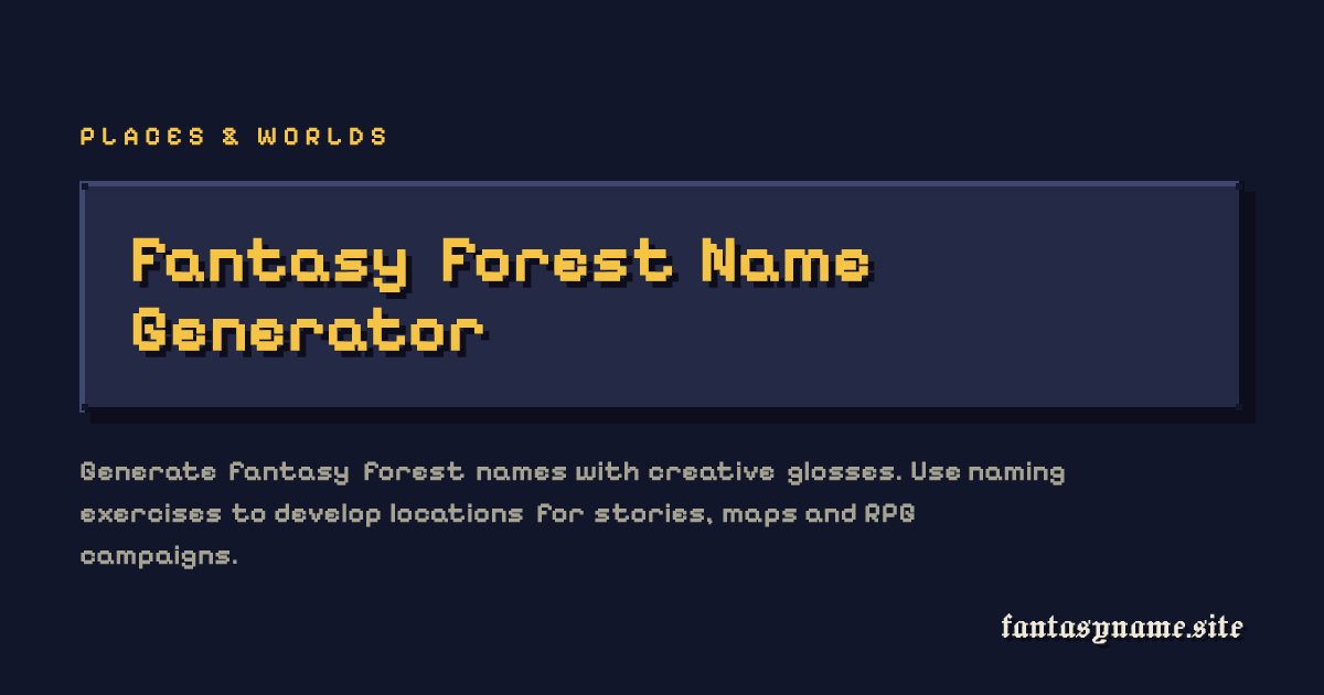 Fantasy Forest Name Generator — Forest Names with Meaning